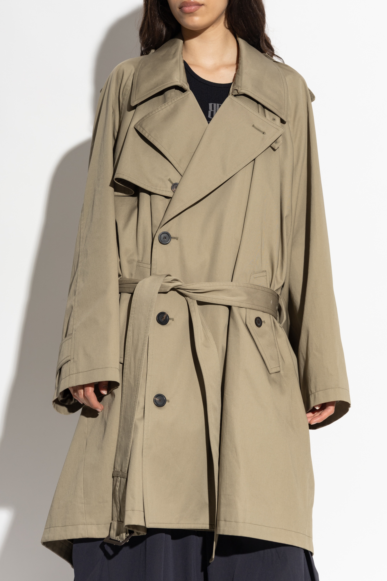 Balenciaga Double-breasted trench coat with belt | Women's